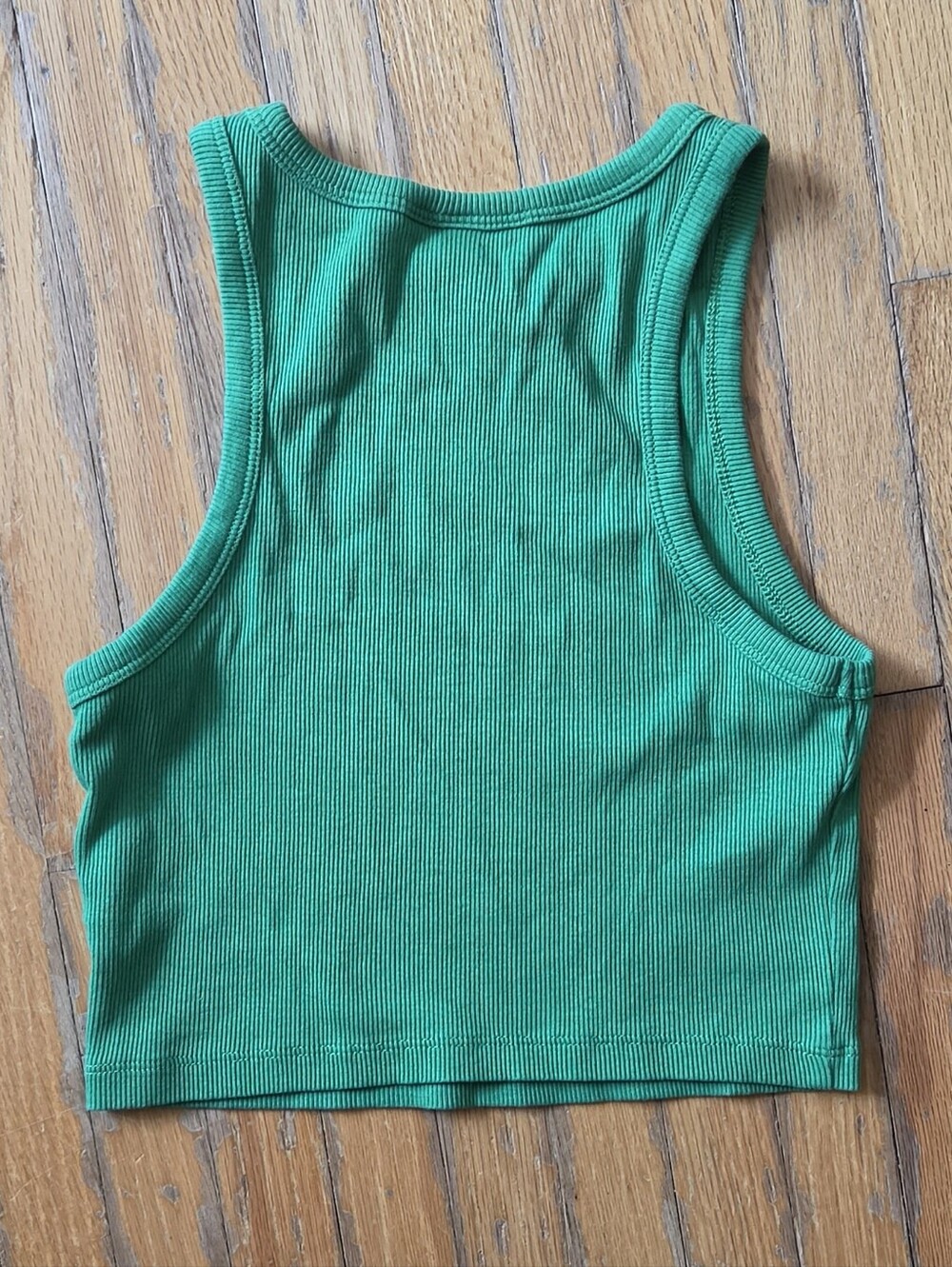 H&M Ribbed Green Cropped Tank S - Picture 2 of 5